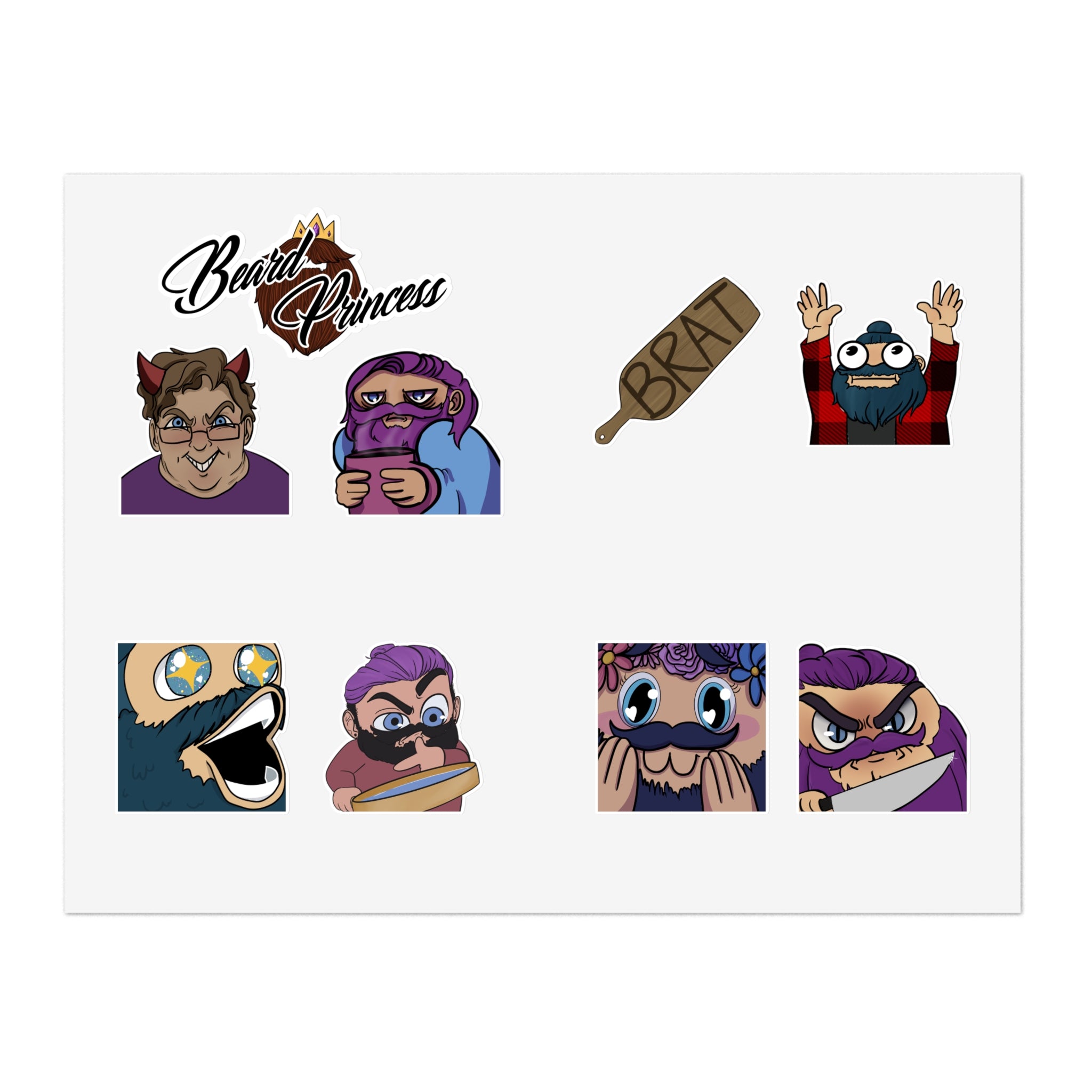 BeardPrincess - Emote Sticker Sheet