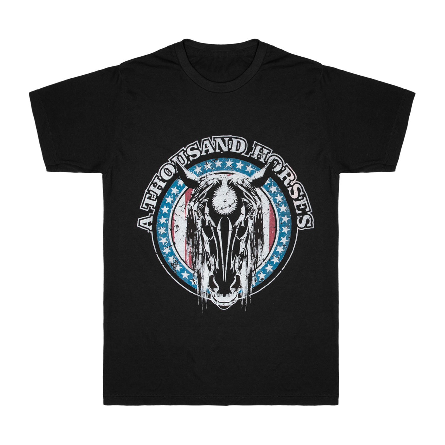 A Thousand Horses - Black Horse Skull Tee