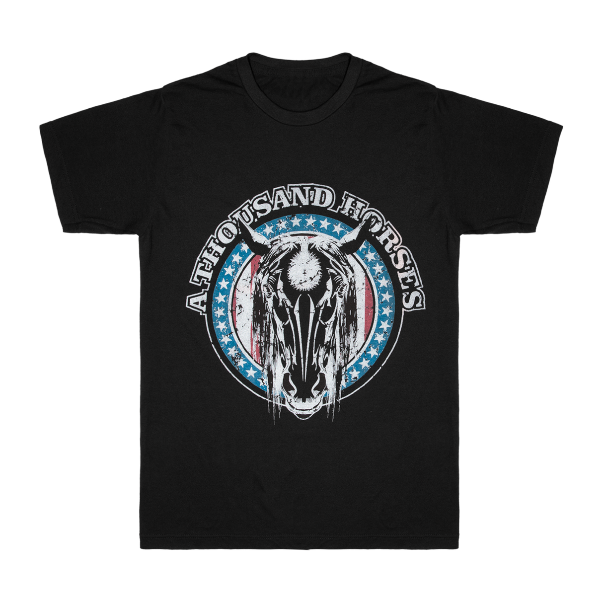 A Thousand Horses - Black Horse Skull Tee