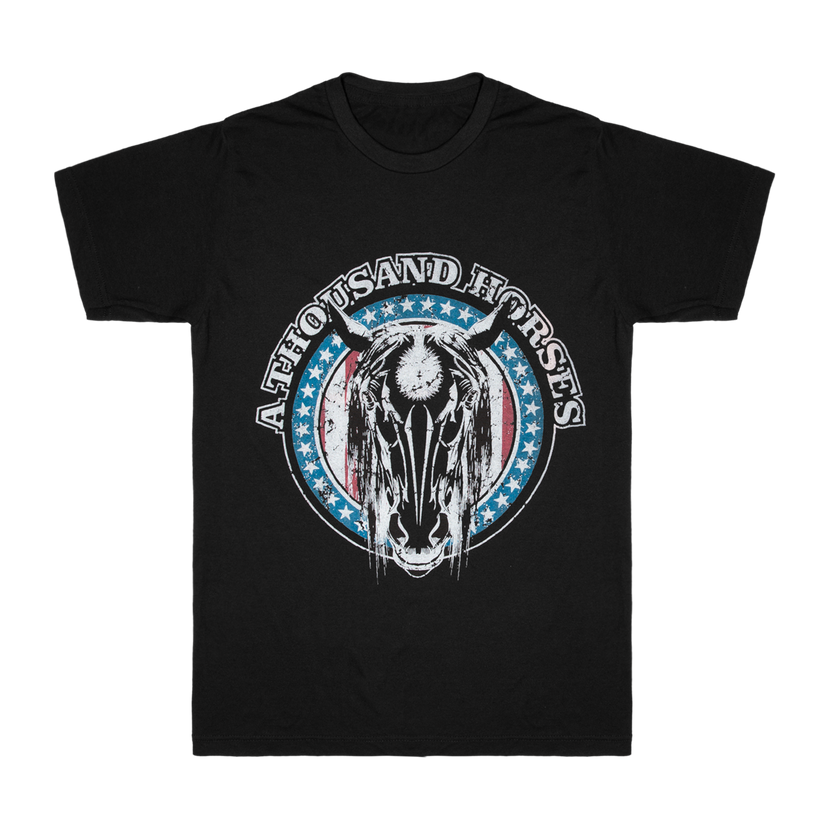 A Thousand Horses - Black Horse Skull Tee