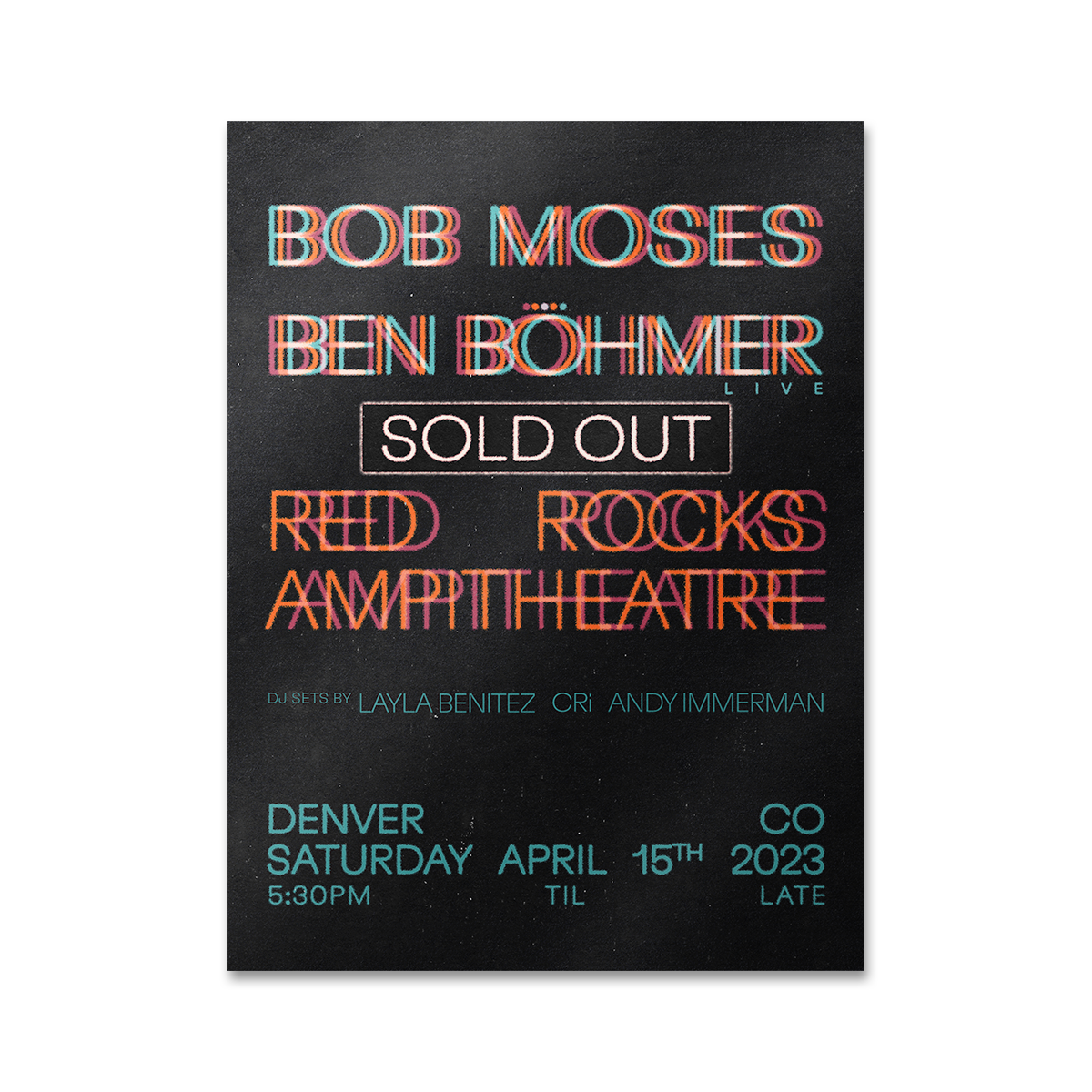 Bob Moses - RED ROCK AMPHITHEATRE POSTER