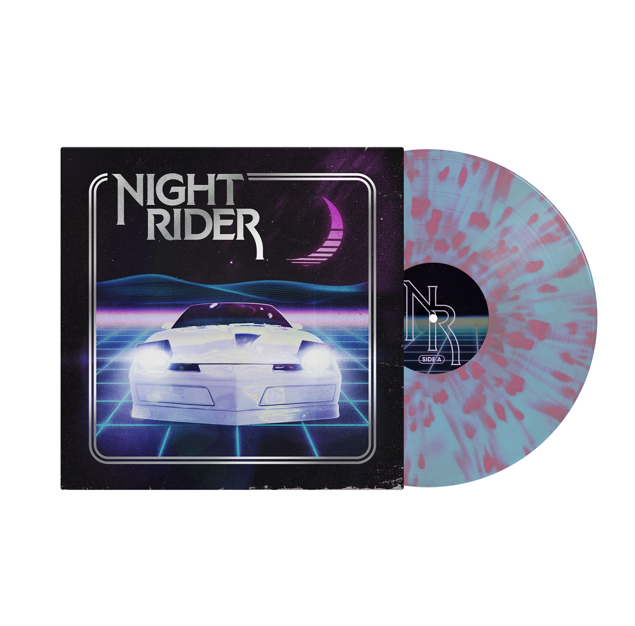 Night Rider - Self Titled Baby Blue w/Hot Pink Splatter LP