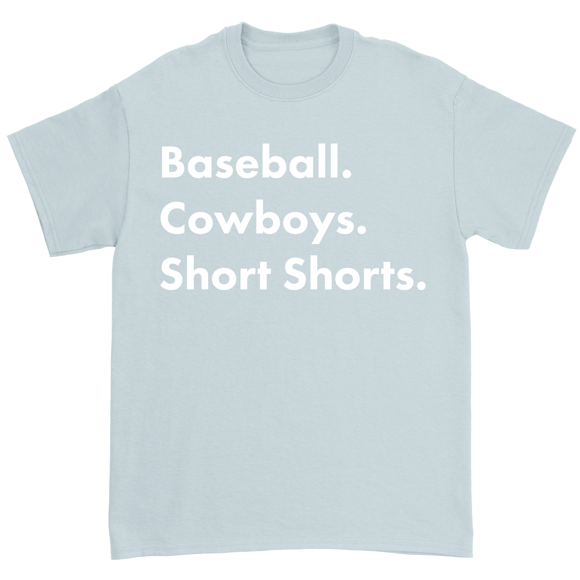 Garett Delano - Baseball. Cowboys. Short Shorts Blue T-Shirt