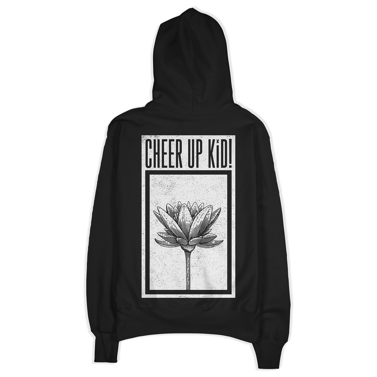 Cheer Up Kid - Flower Logo Black Champion® Hoodie