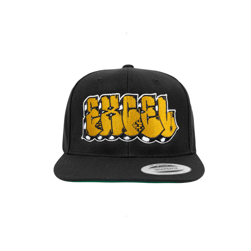 EXCEL - Block Letters Snapback - Black/Gold