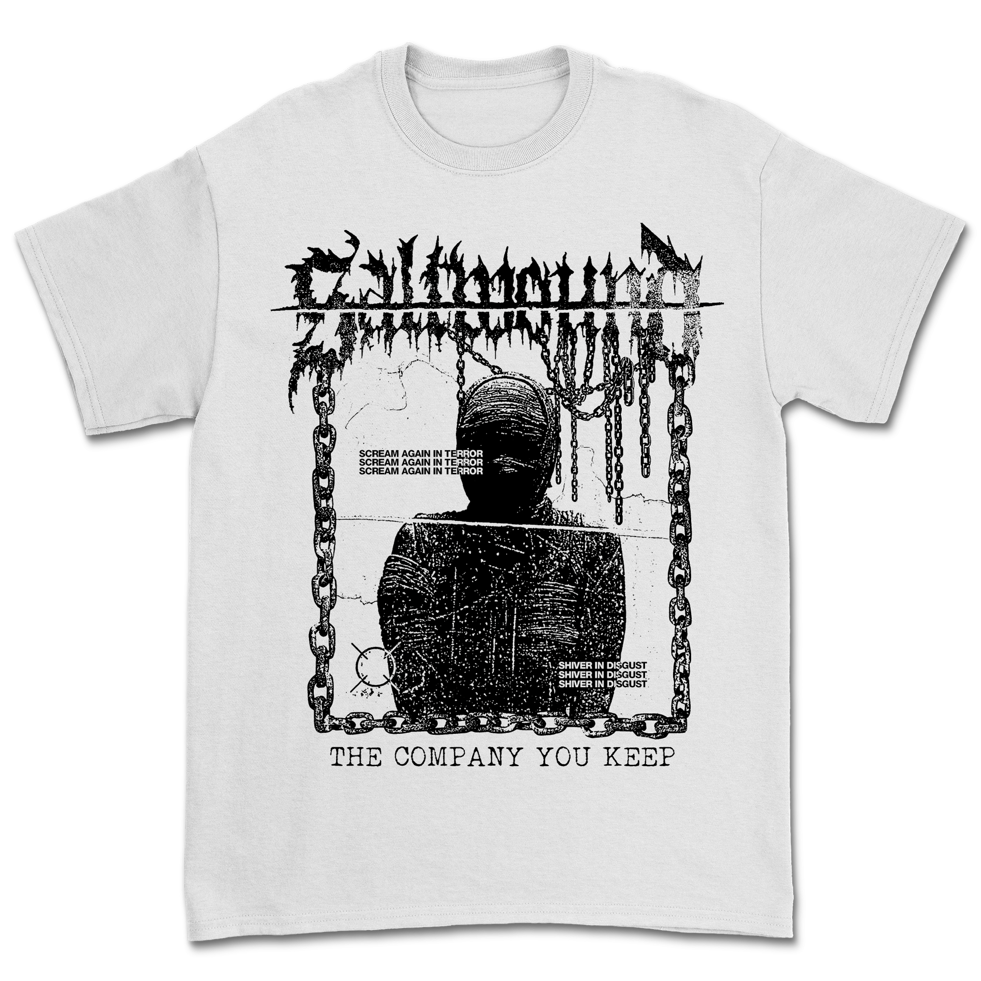 Saltwound - Scream & Shiver T-Shirt - Black on White