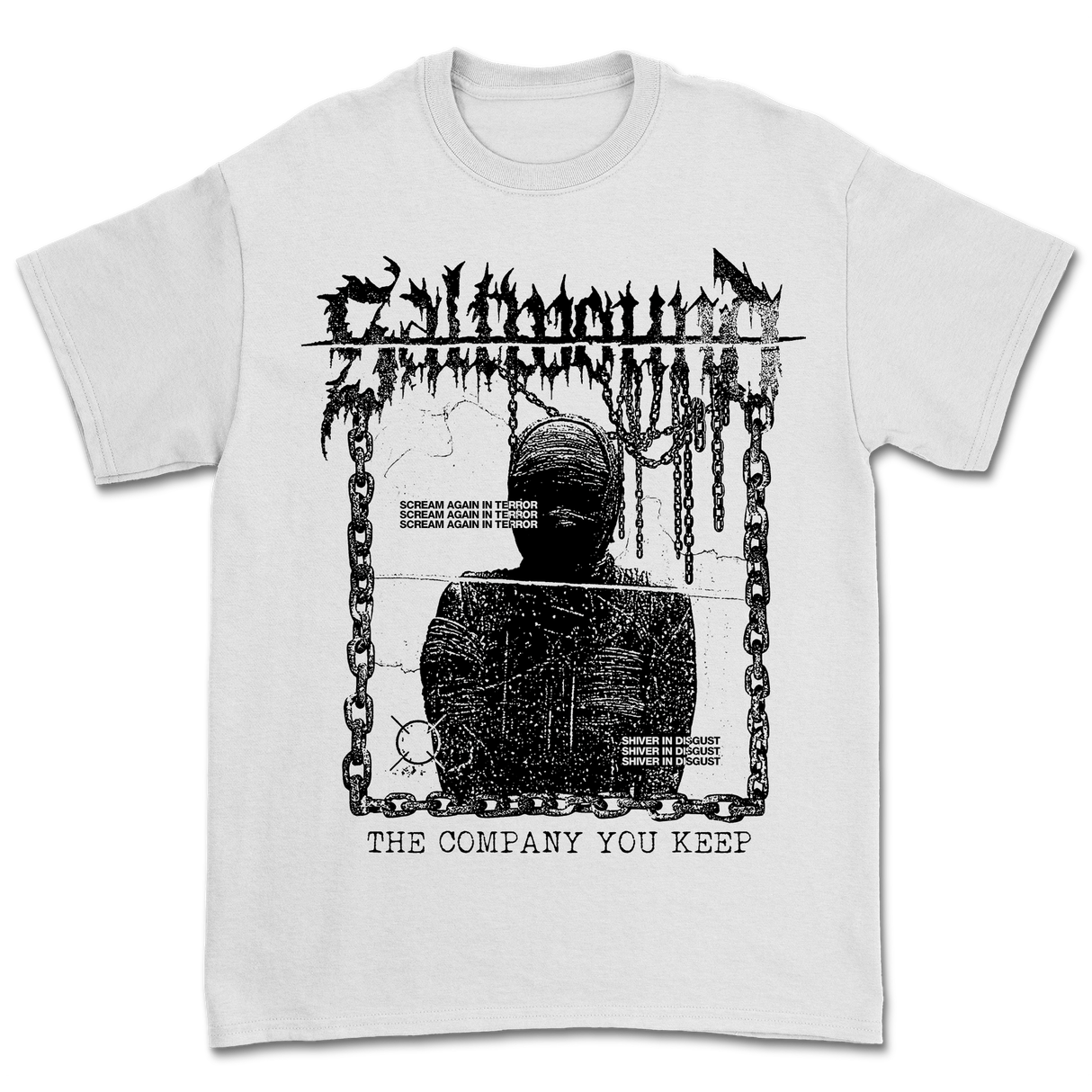 Saltwound - Scream & Shiver T-Shirt - Black on White