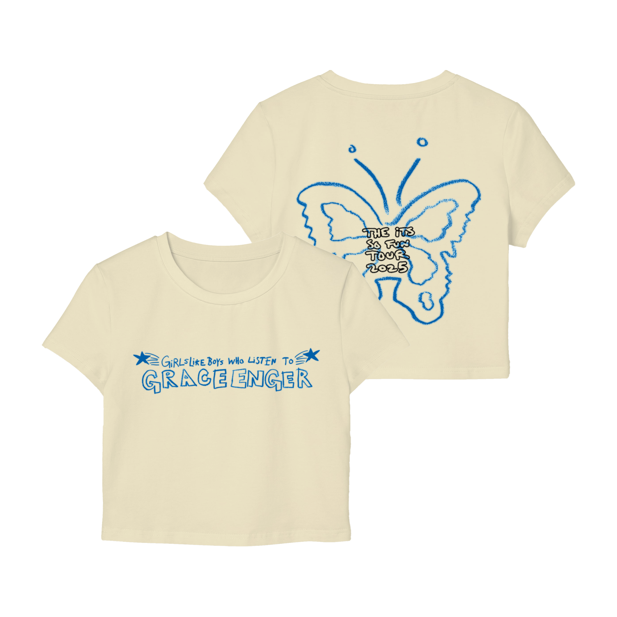 Grace Enger - Girls Like Boys Baby Tee - Creme