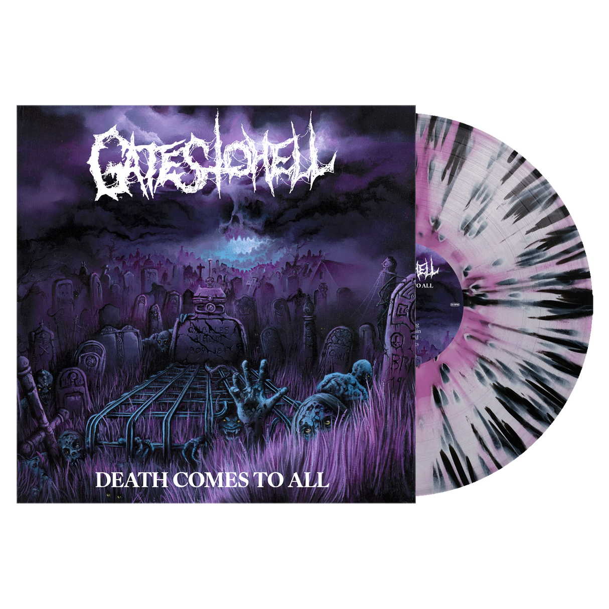 New England Metal and Hardcore Festival - Gates To Hell "Death Comes To All" Purple and White Swirl with Black Splatter (Pre-Order)