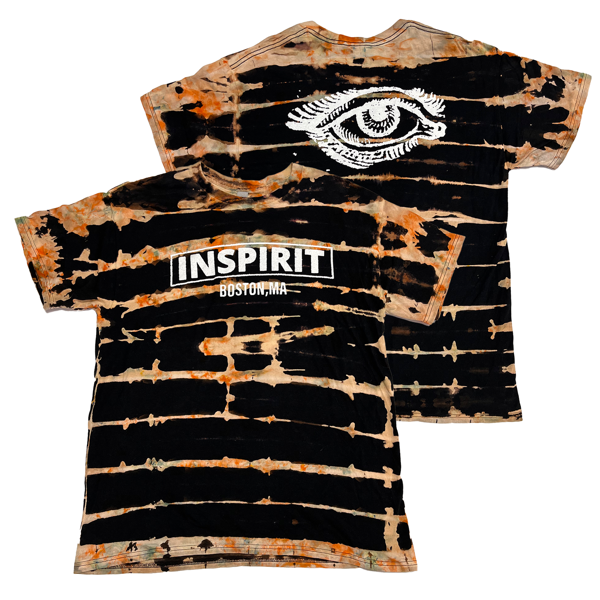 Inspirit - Eye Orange/Brown Striped Tie Dye T-Shirt