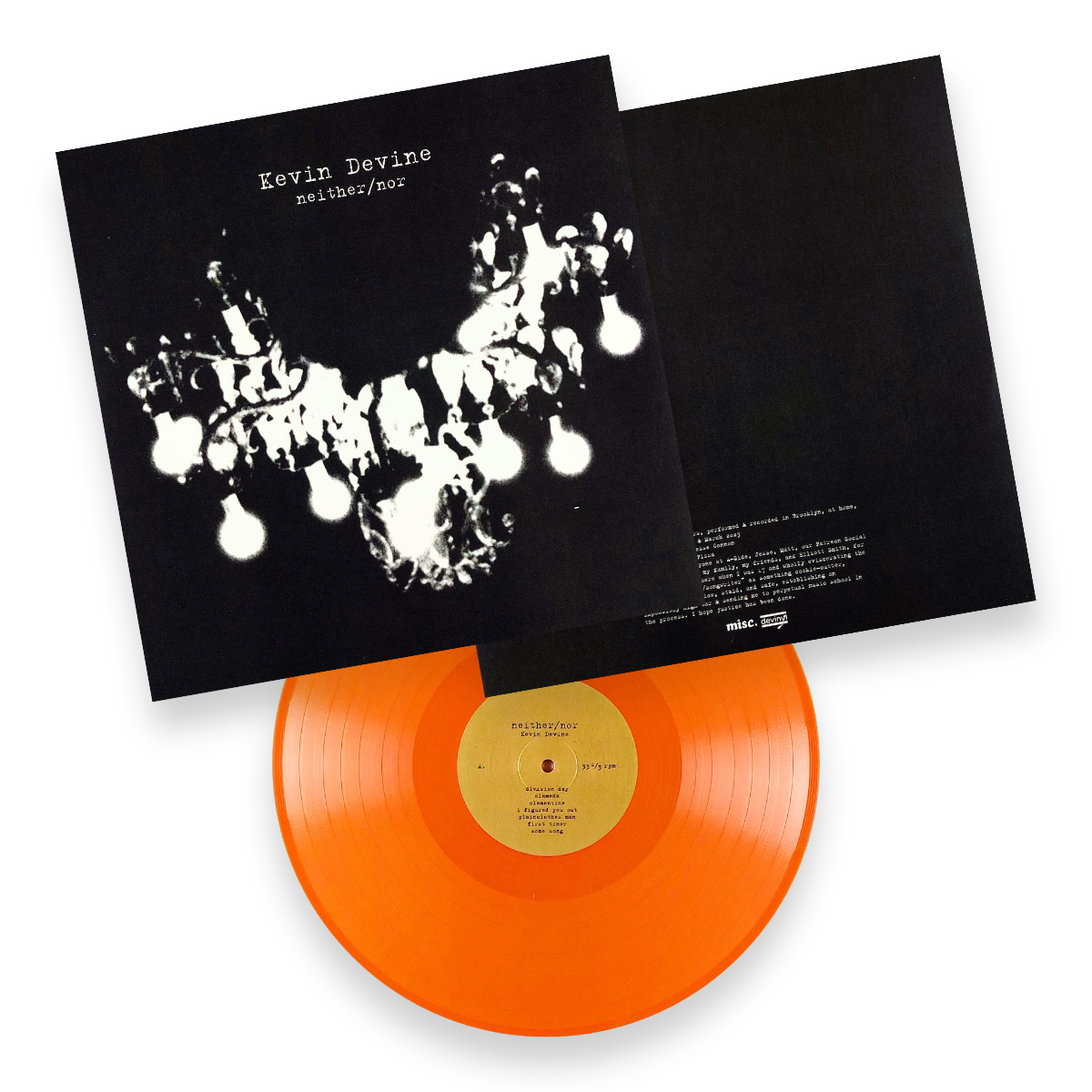 Kevin Devine - Neither/Nor Orange LP