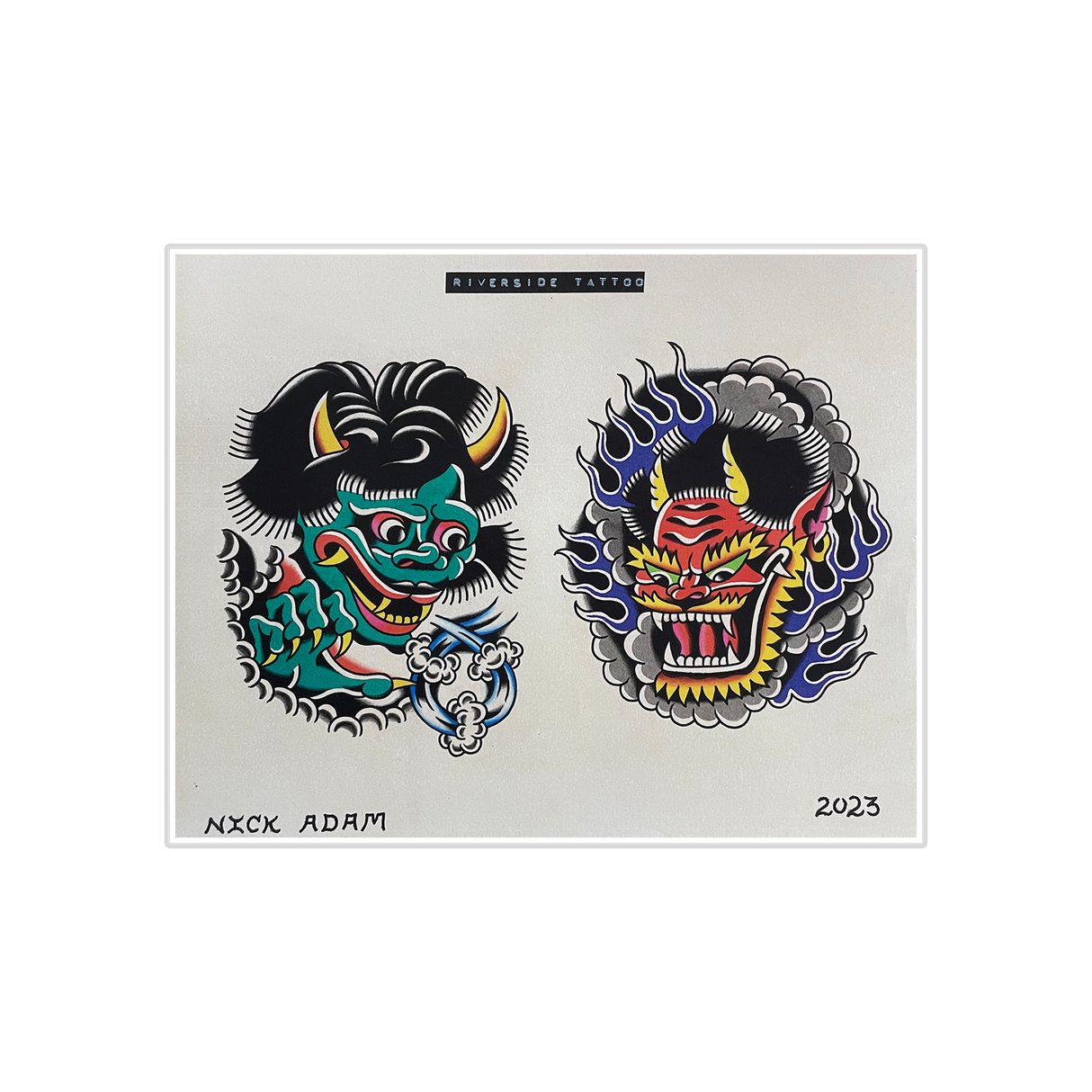 Nick Adam Tattoo - Two Set Flash Art Print