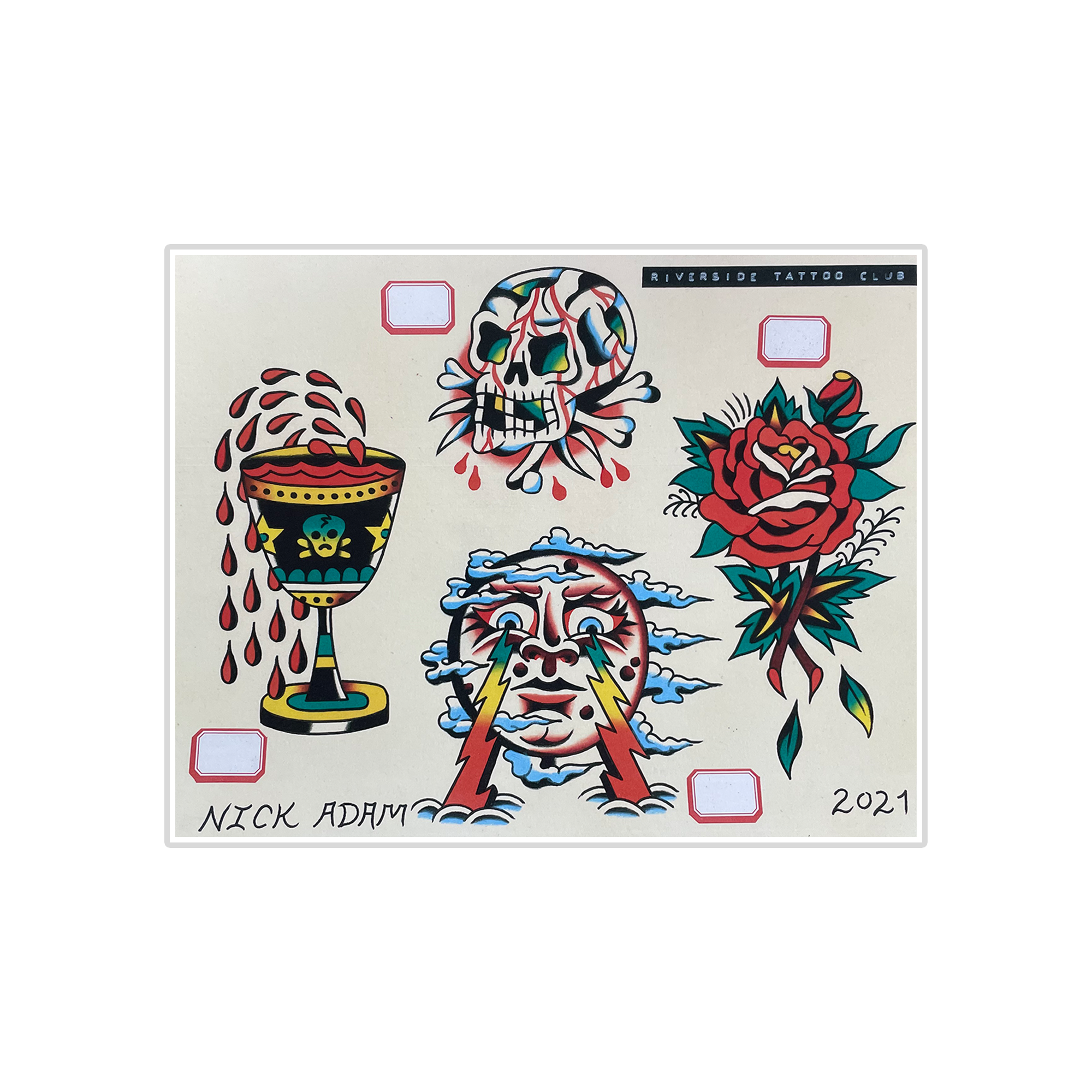 Nick Adam Tattoo - Four Set Flash Art Print V2