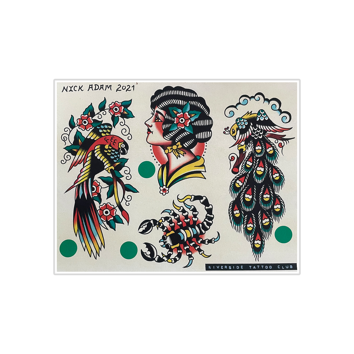 Nick Adam Tattoo - Four Set Flash Art Print V1