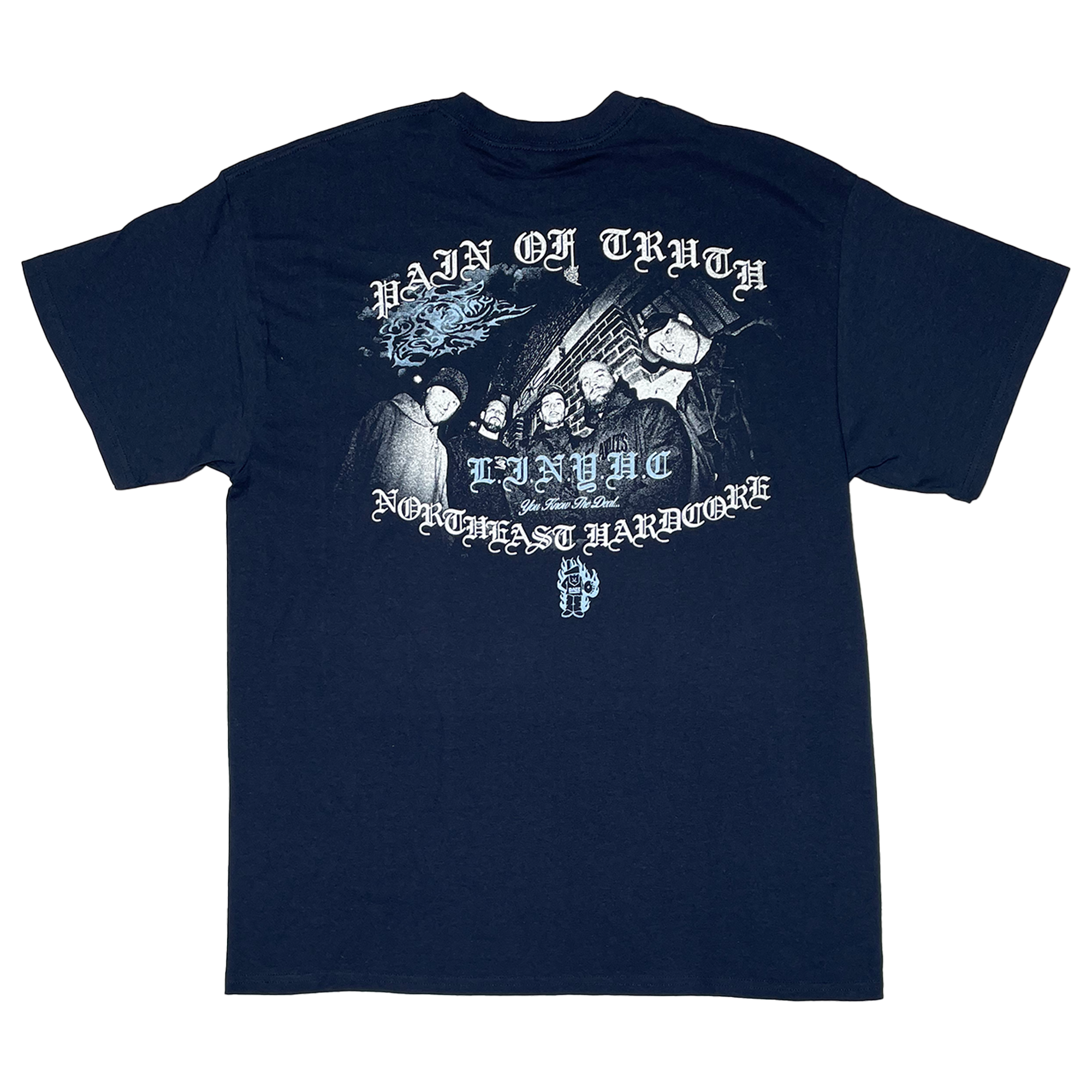 Pain of Truth - Navy Blue Logo T-Shirt