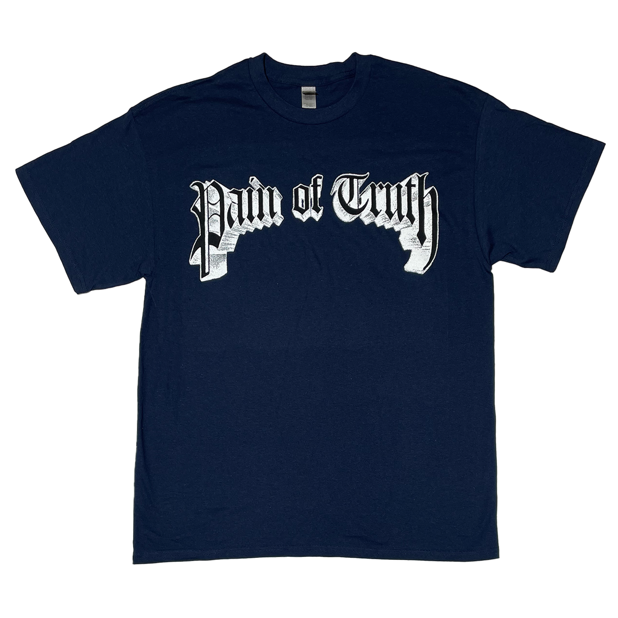 Pain of Truth - Navy Blue Logo T-Shirt