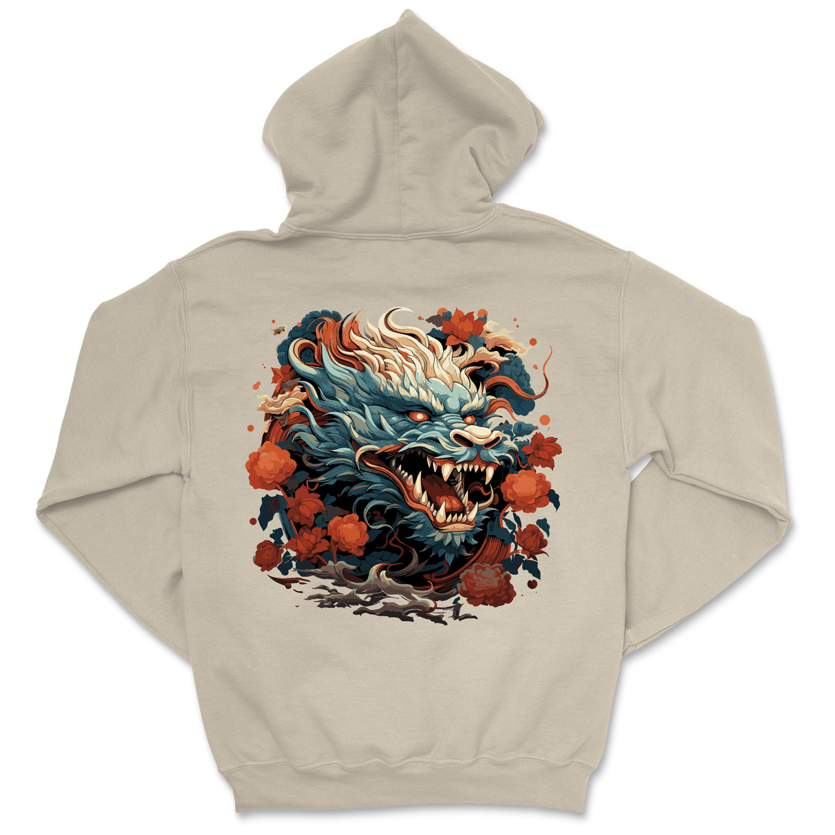 College Burnout - Dragon Wreath Hoodie (Creme)