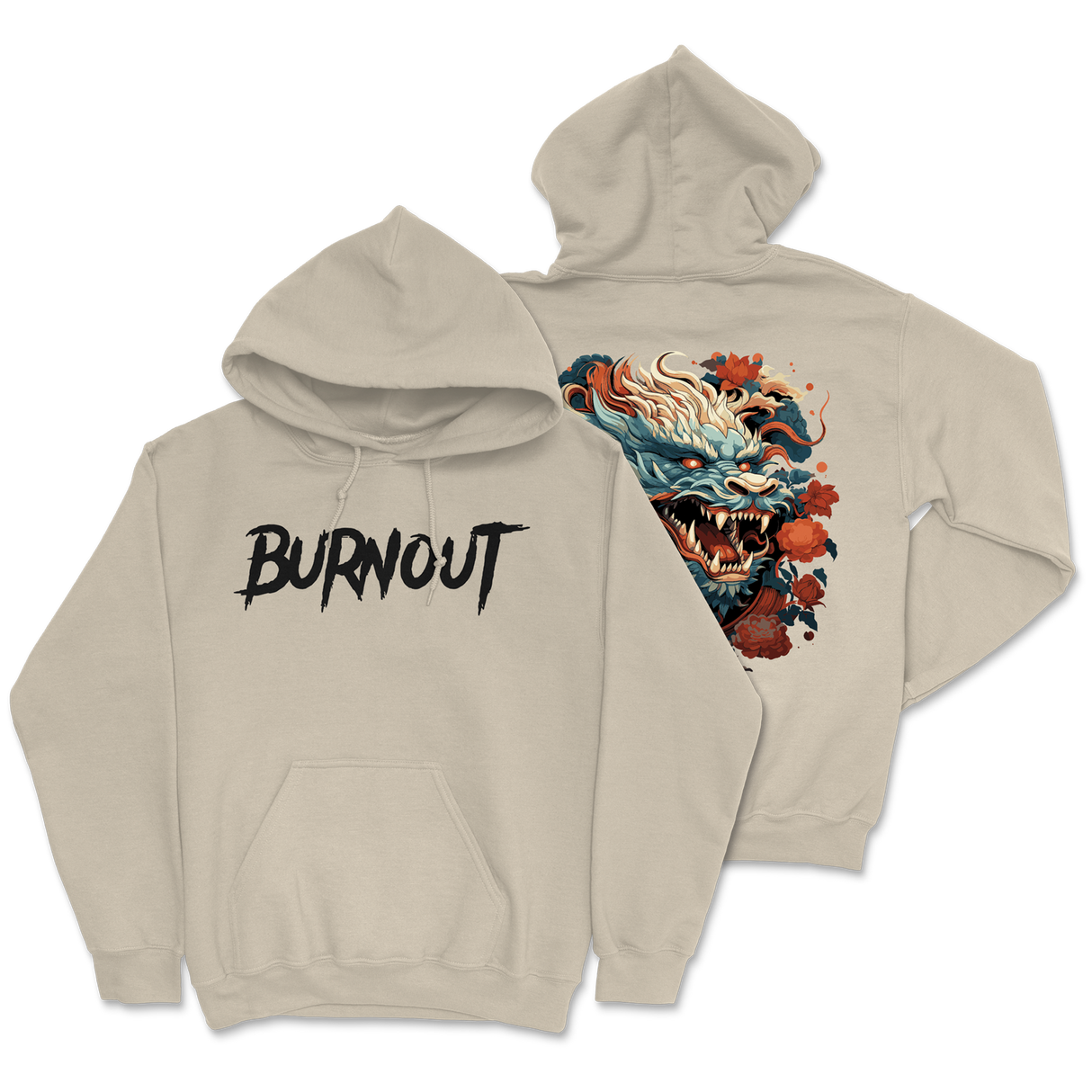 College Burnout - Dragon Wreath Hoodie (Creme)