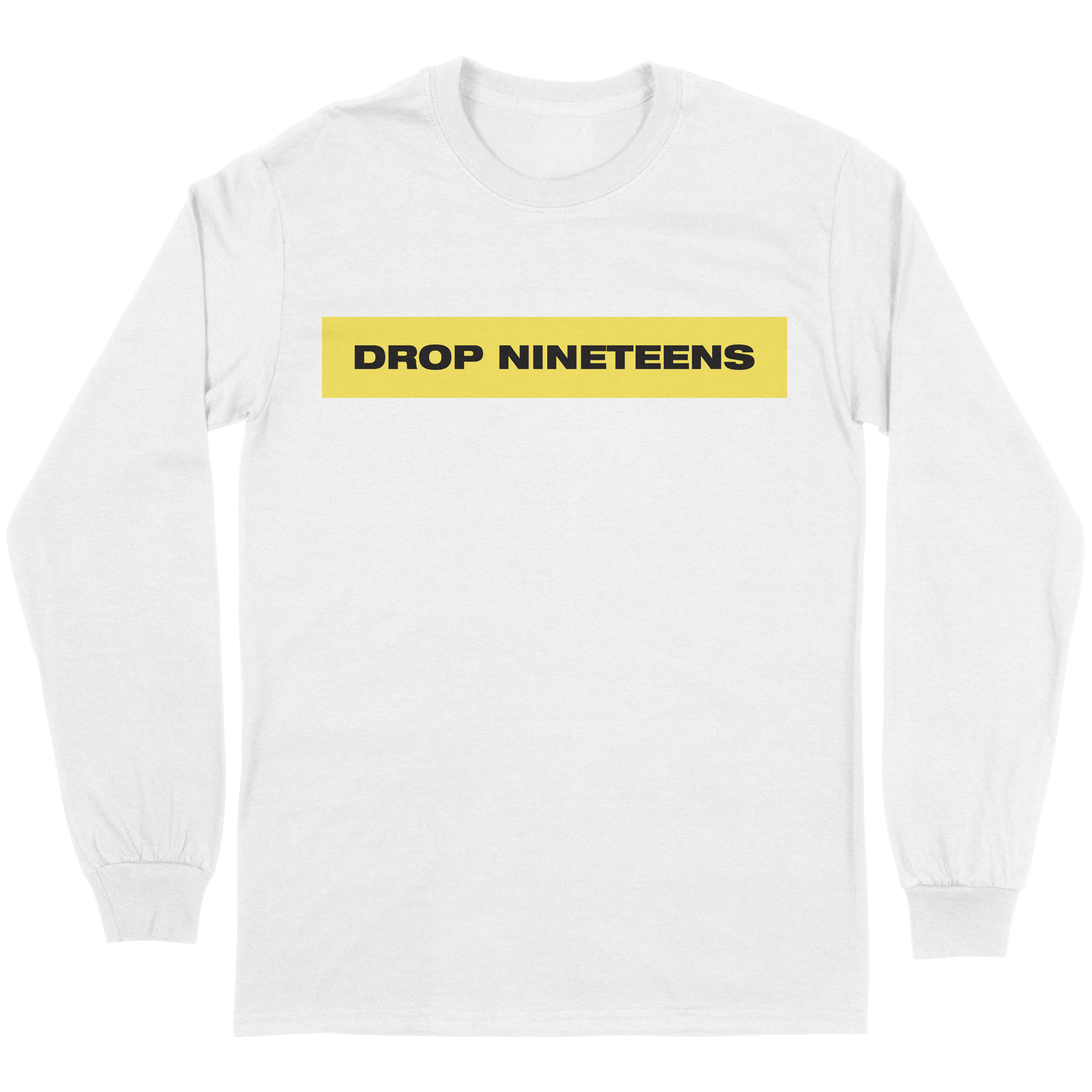 Drop Nineteens - Logo Long Sleeve - White