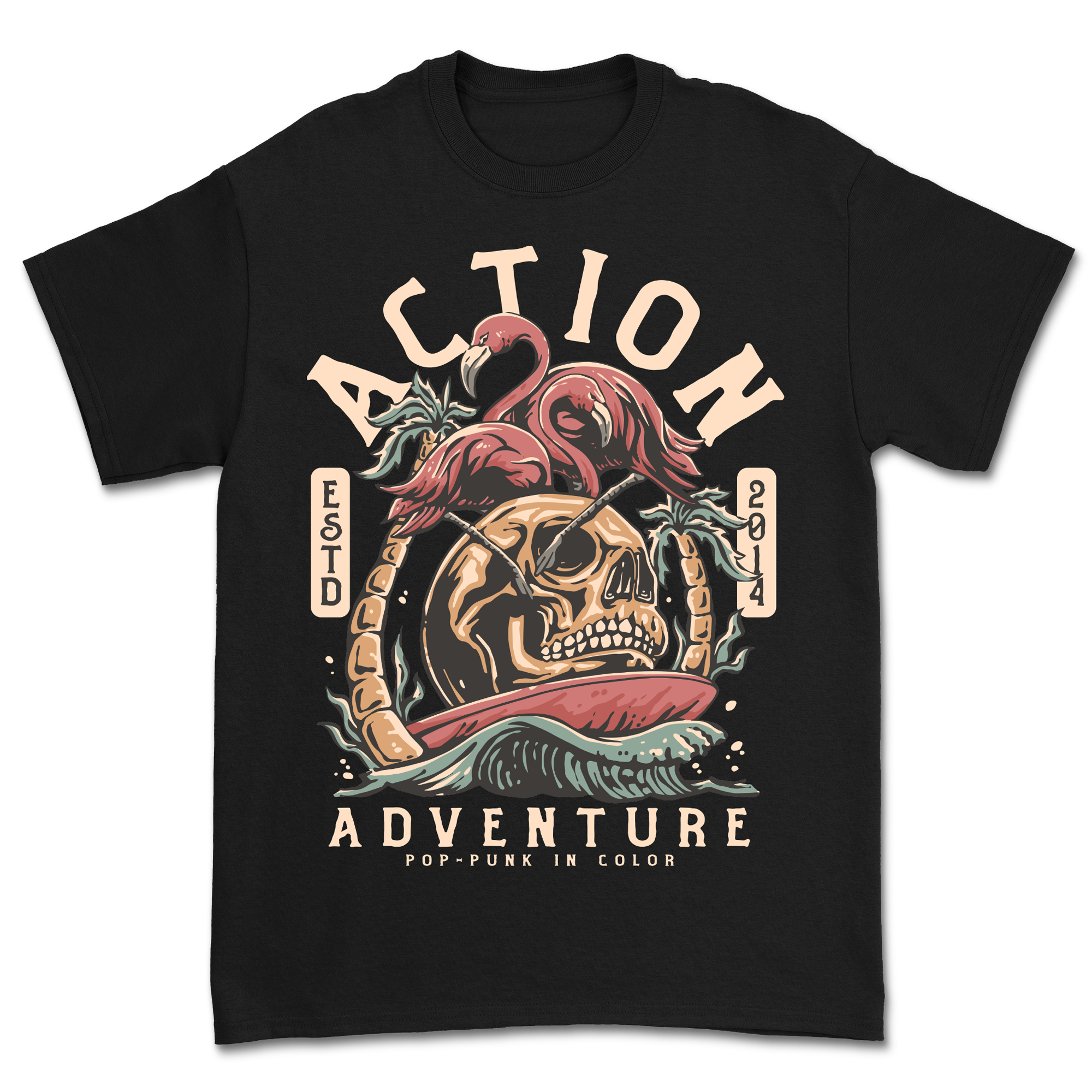 Action/Adventure - Flamingo Skull T-Shirt