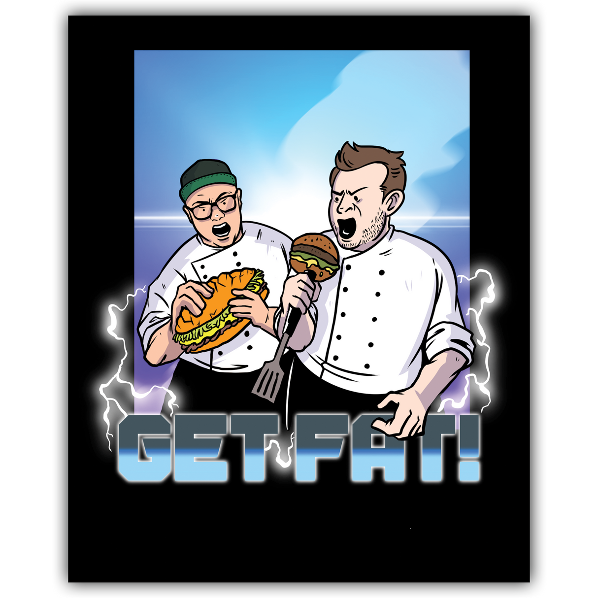 Chef Brian Tsao - Get Fat Blue Sticker