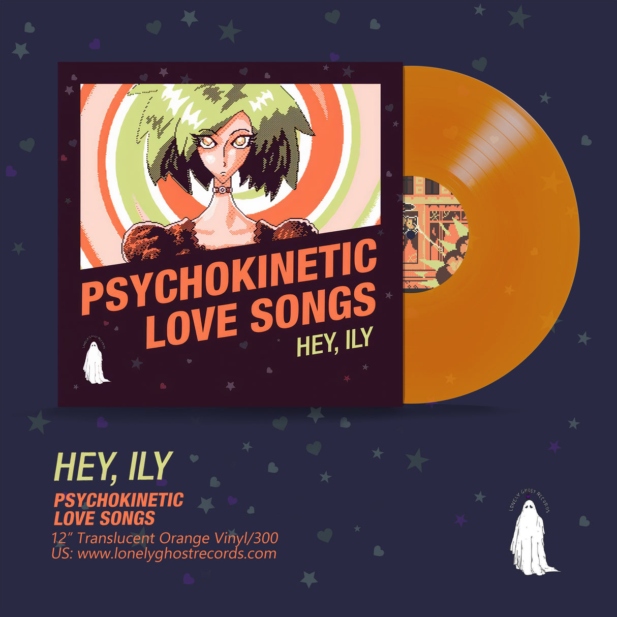 Hey, ily - "Psychokinetic Love Songs" Limited Edition Translucent Orange 12" Vinyl