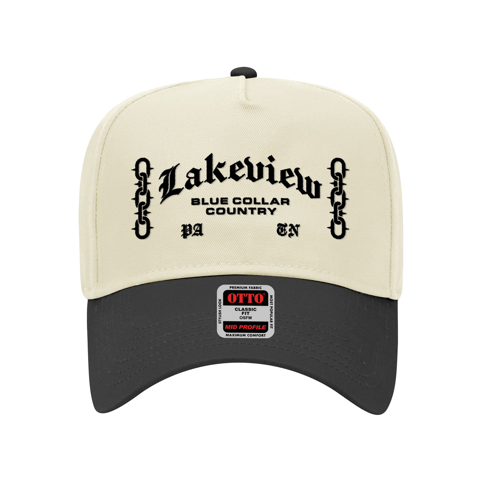 Lakeview - Blue Collar Country Embroidered Hat (Black/Natural)