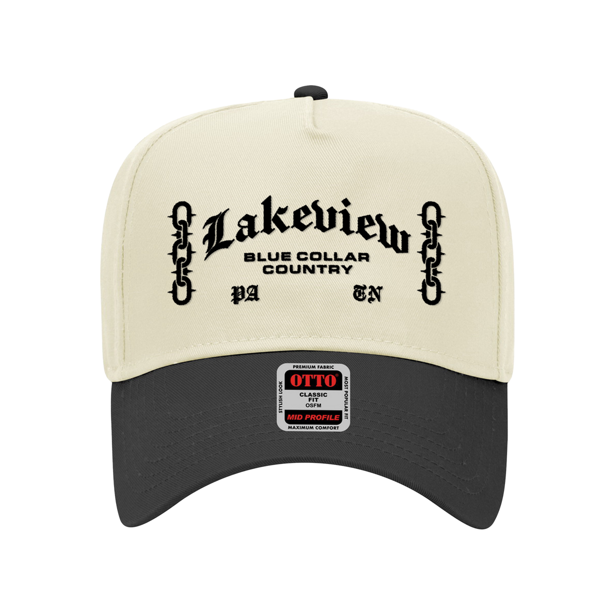 Lakeview - Blue Collar Country Embroidered Hat (Black/Natural)