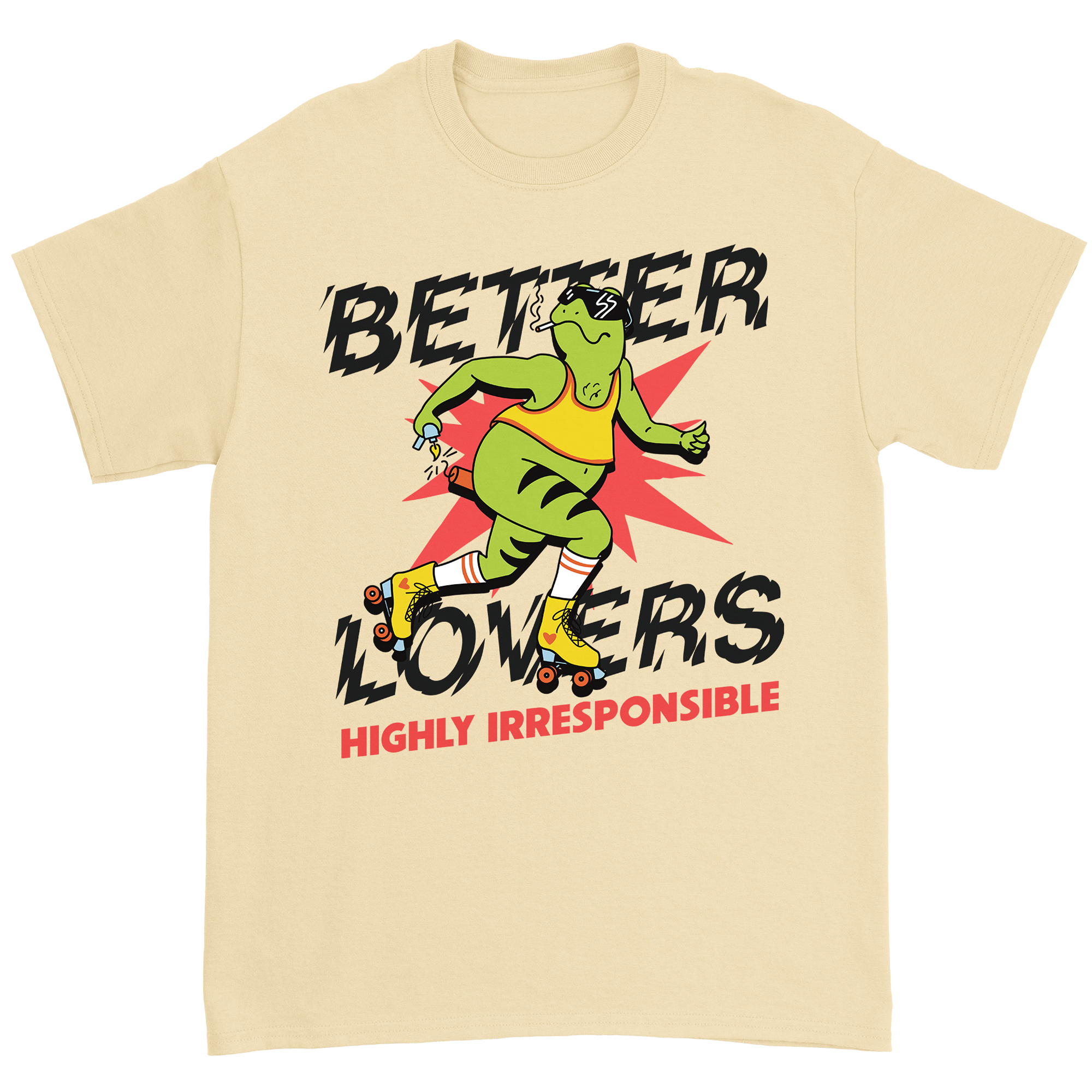 Better Lovers - Yellow Roller Skating Frog T-Shirt (Pre-Order)