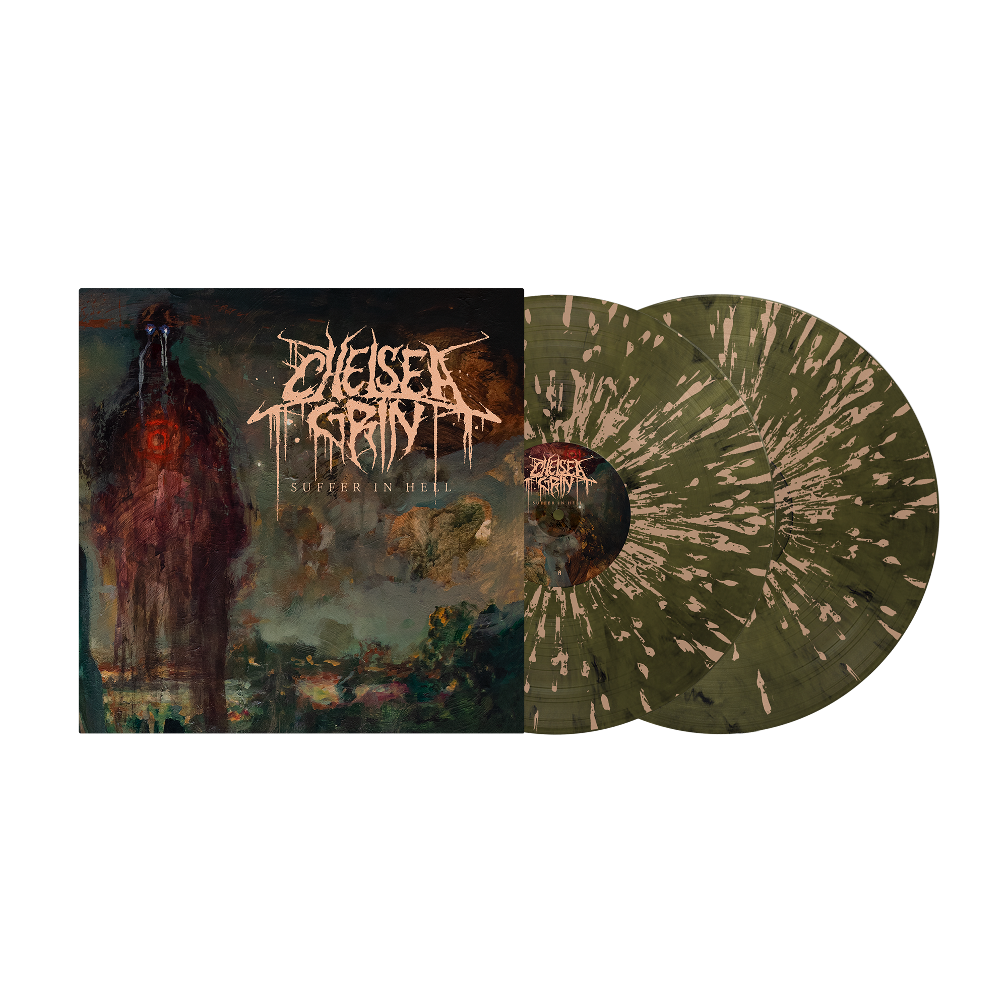 Chelsea Grin - Suffer in Hell // Suffer in Heaven - Olive Green & Black Marble w/Gold (Limited to 500)