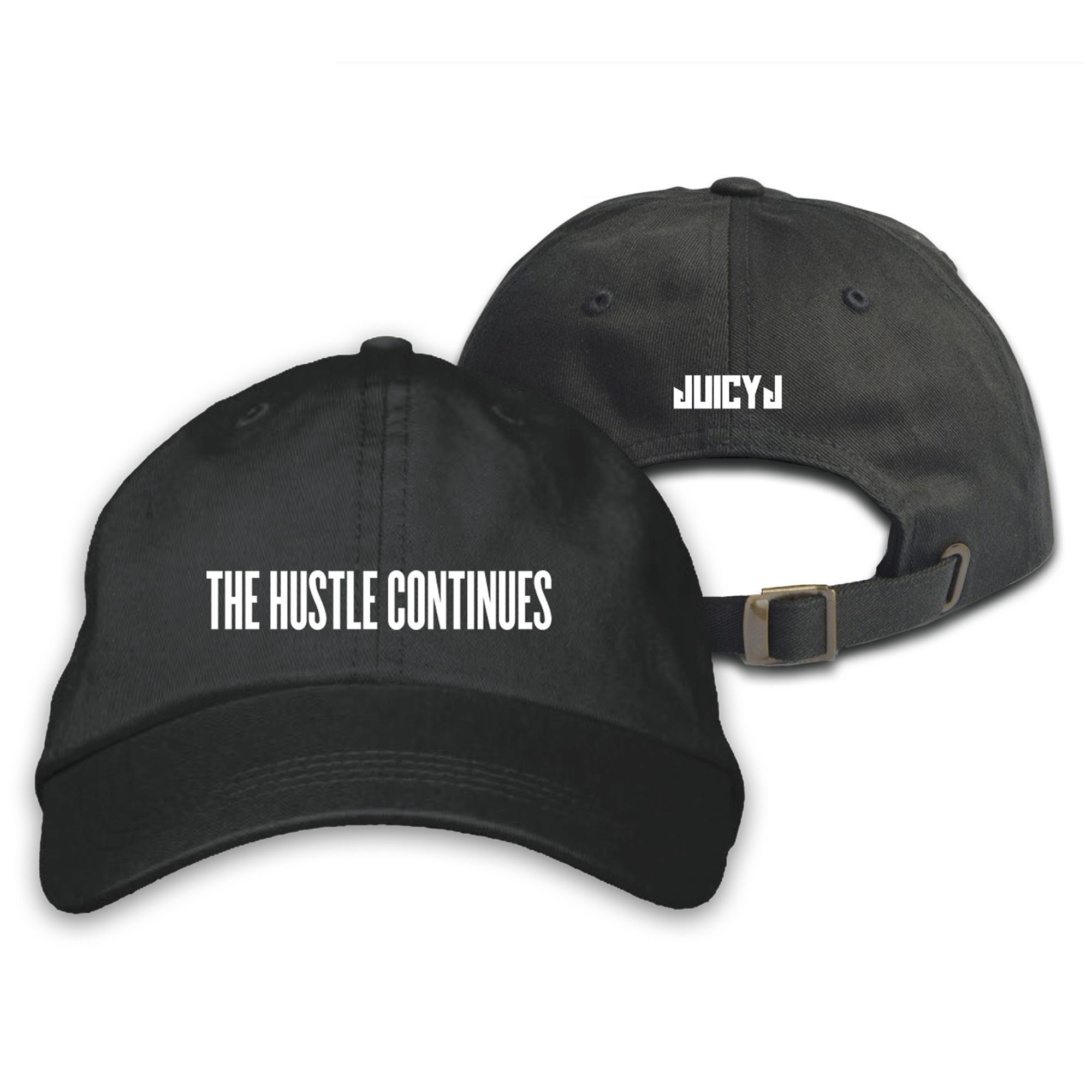 Juicy J - The Hustle Continues White Print Dad Hat