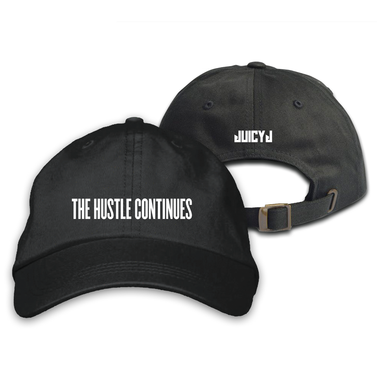 Juicy J - The Hustle Continues White Print Dad Hat