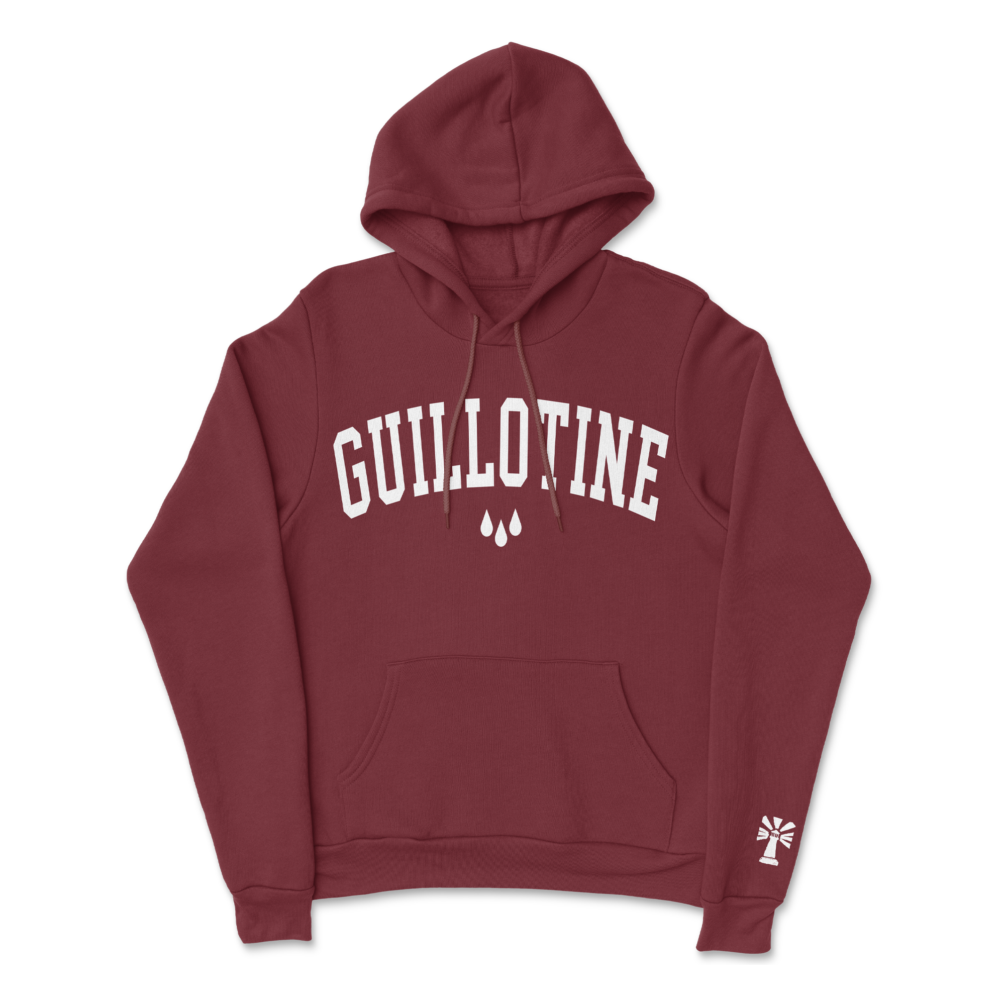 Stray From The Path - Maroon Guillotine Hoodie w/Embroidered Sleeve