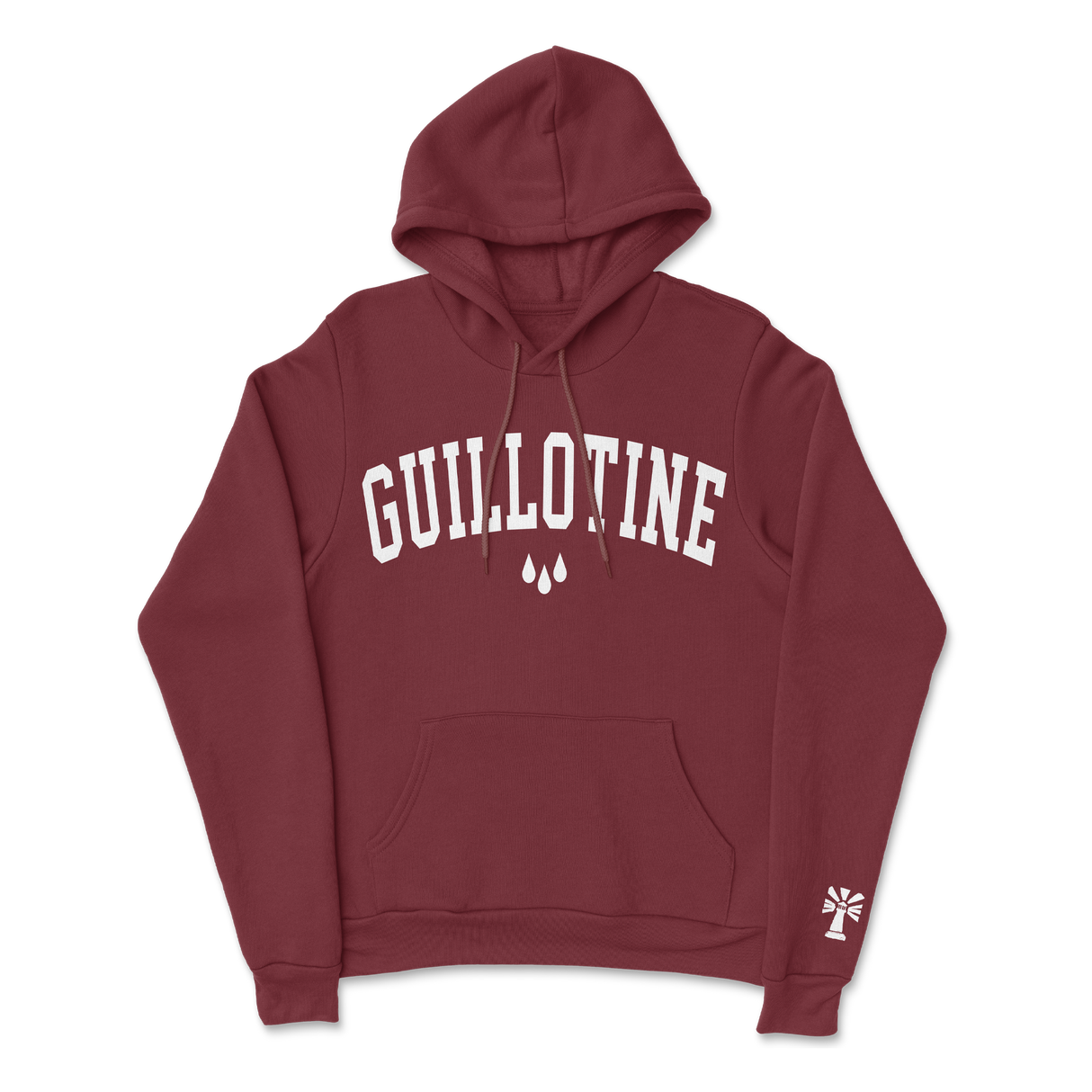 Stray From The Path - Maroon Guillotine Hoodie w/Embroidered Sleeve