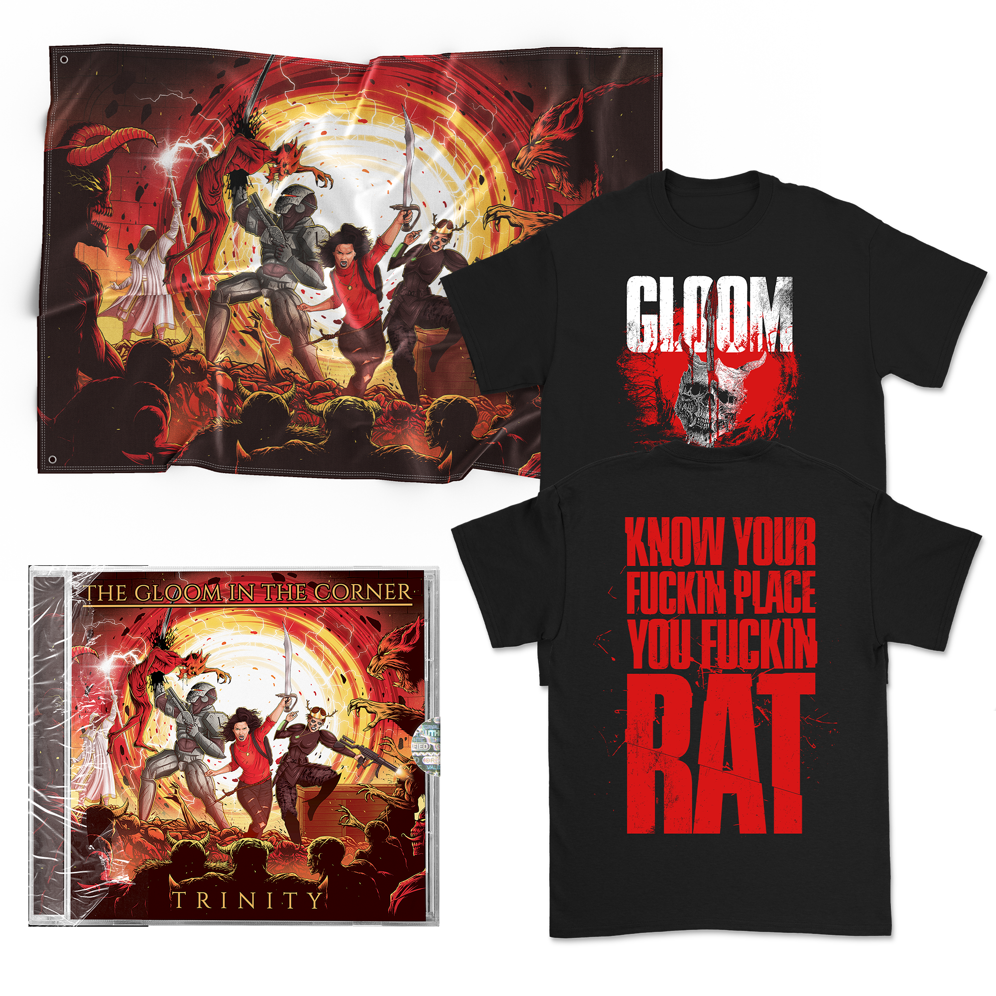 The Gloom In The Corner - Fucking Rat T-Shirt // Wall Flag // CD
