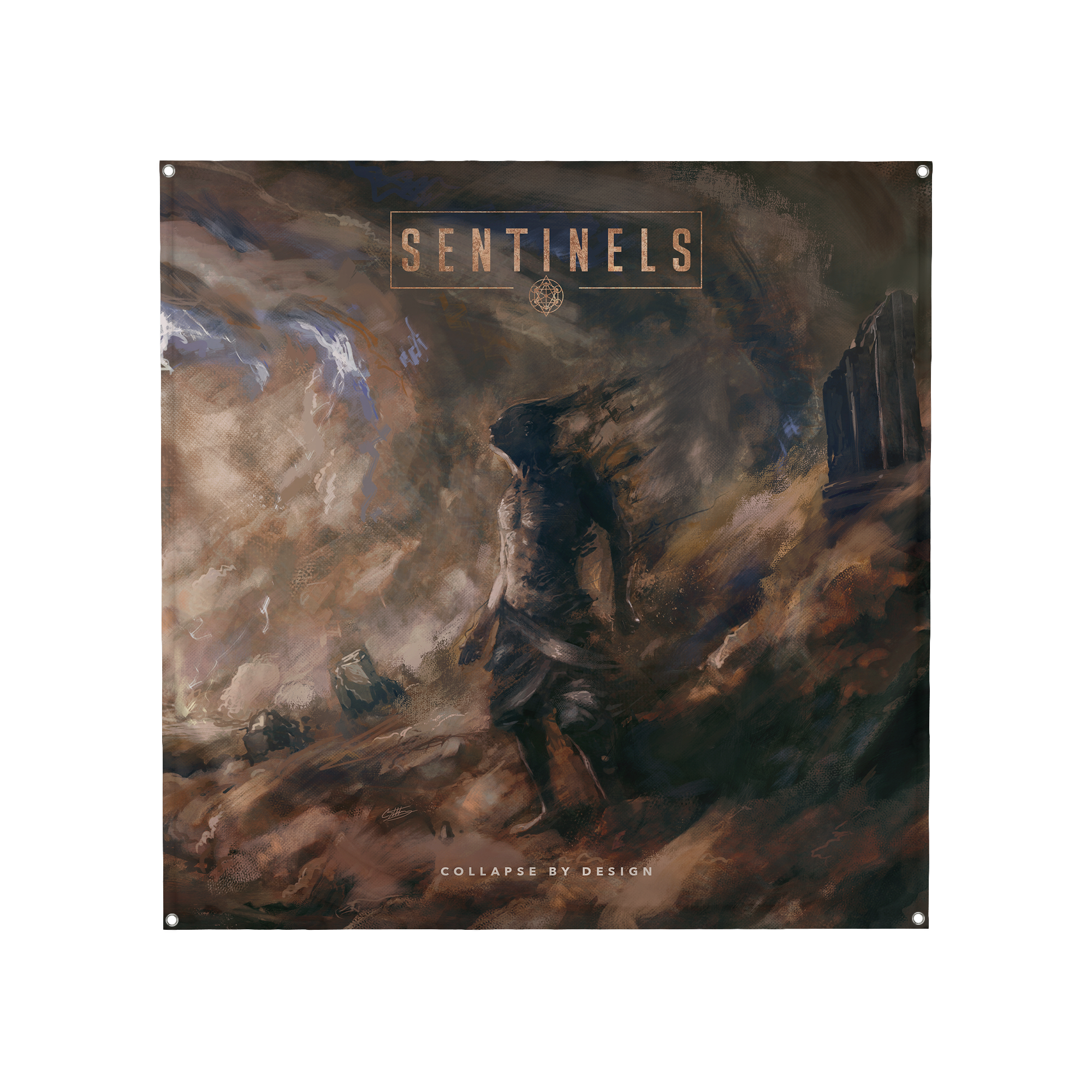 Sentinels - Collapse by Design 4x4 Wall Flag