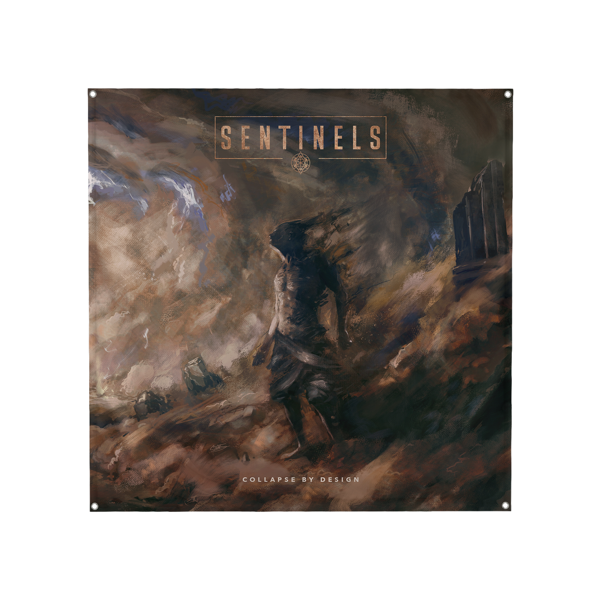 Sentinels - Collapse by Design 4x4 Wall Flag