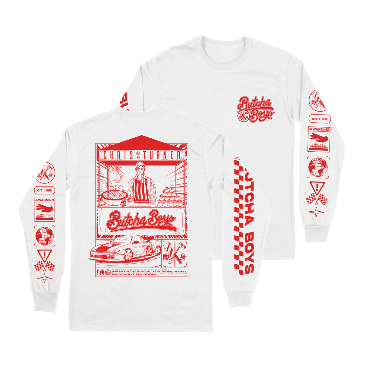 Chris Turner - Butcha Boys Long Sleeve (White)