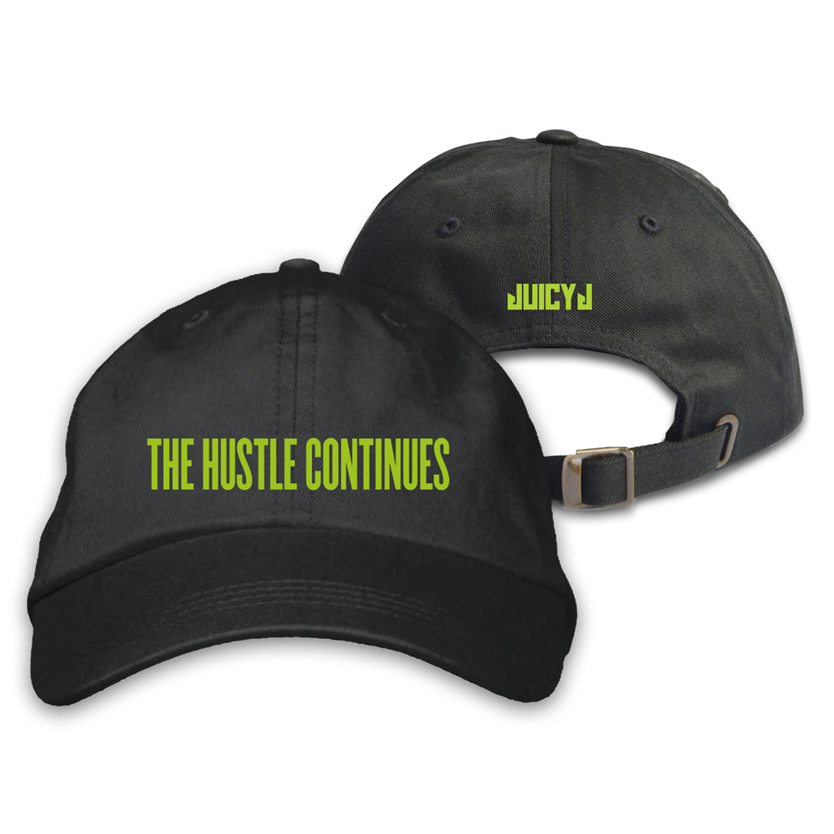 Juicy J - The Hustle Continues Green Print Dad Hat