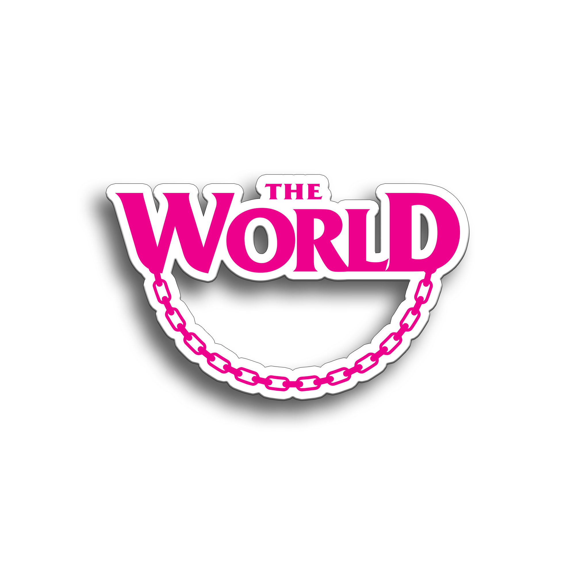 The World - Die Cut Magenta Sticker