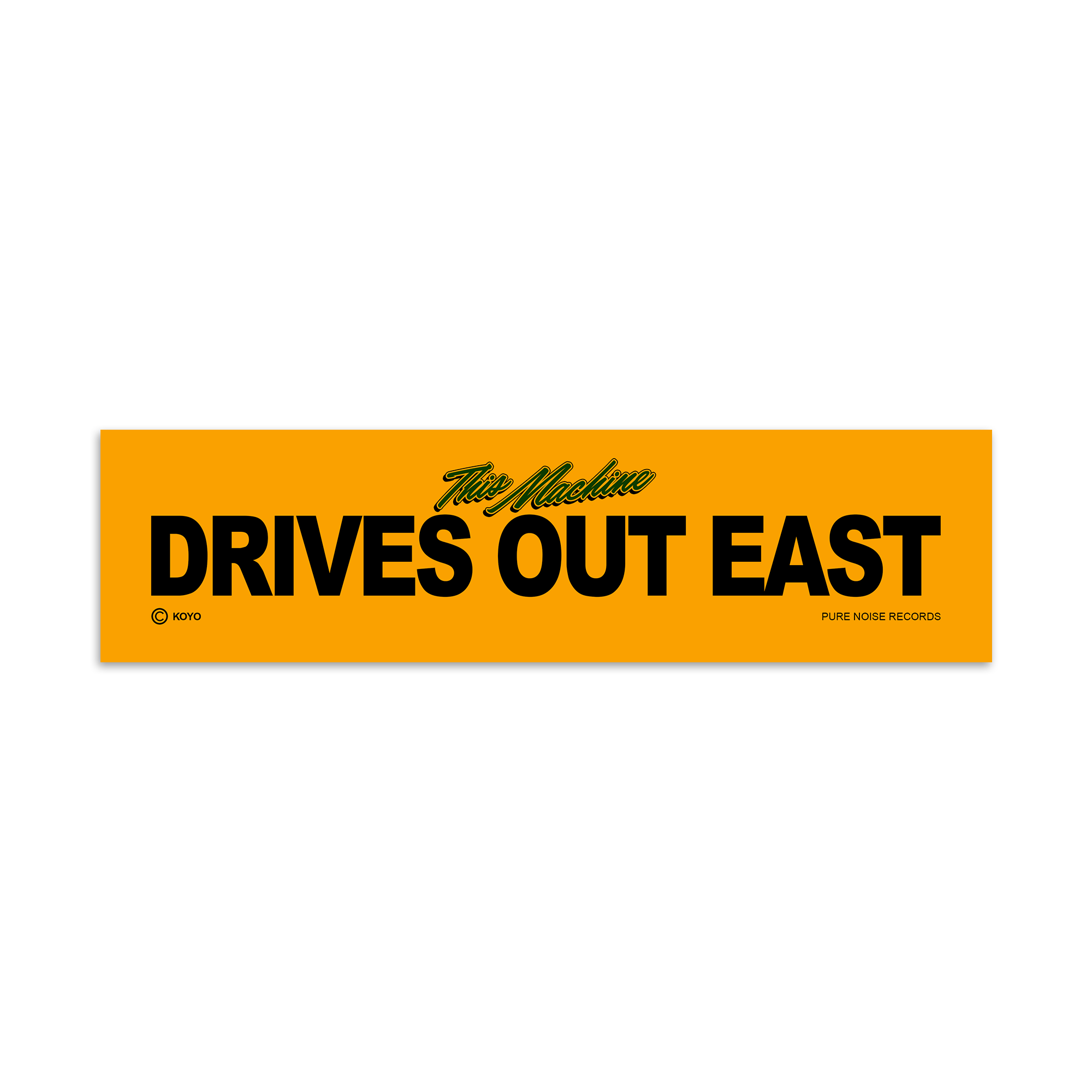 Koyo - Drives Out East Sticker - Yellow
