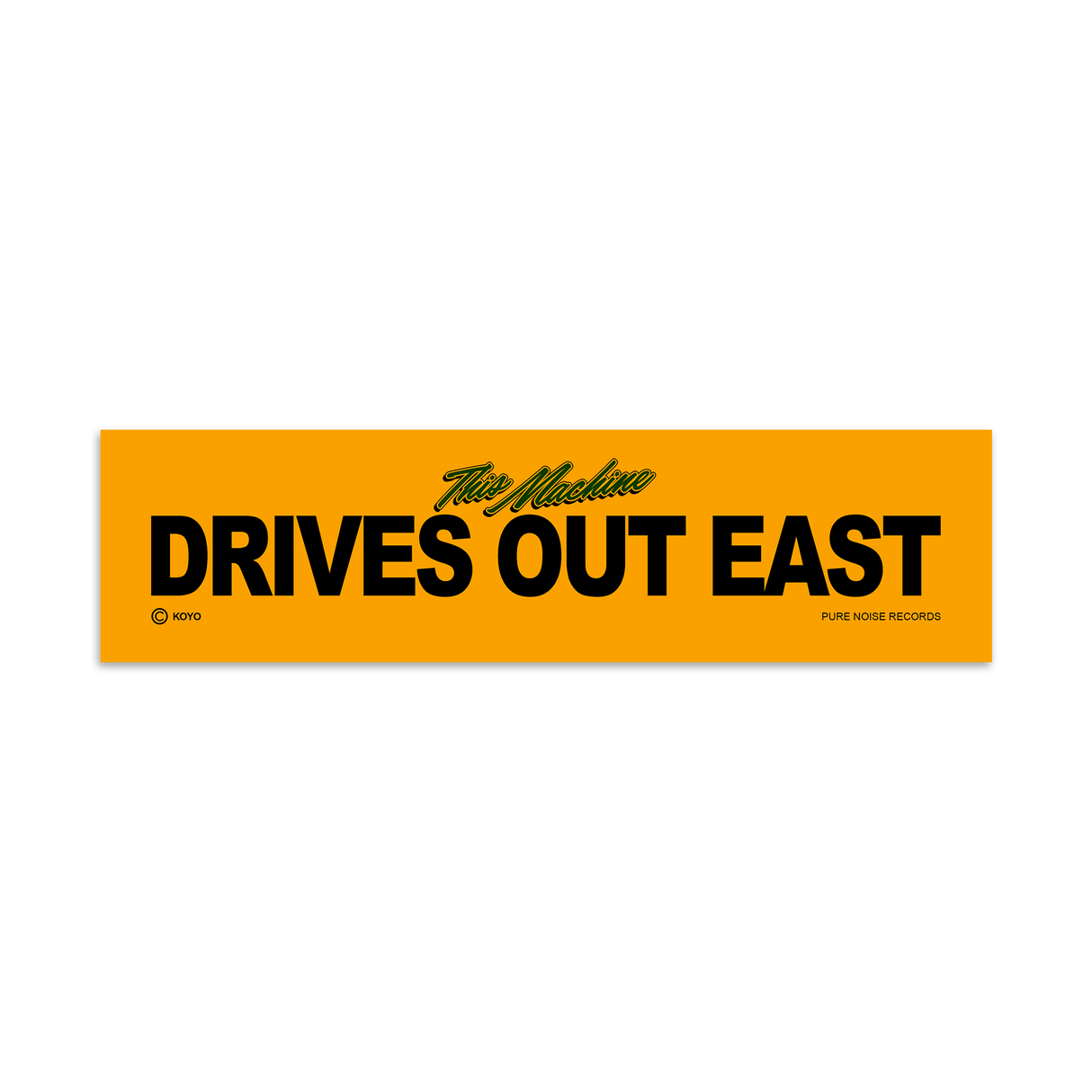 Koyo - Drives Out East Sticker - Yellow