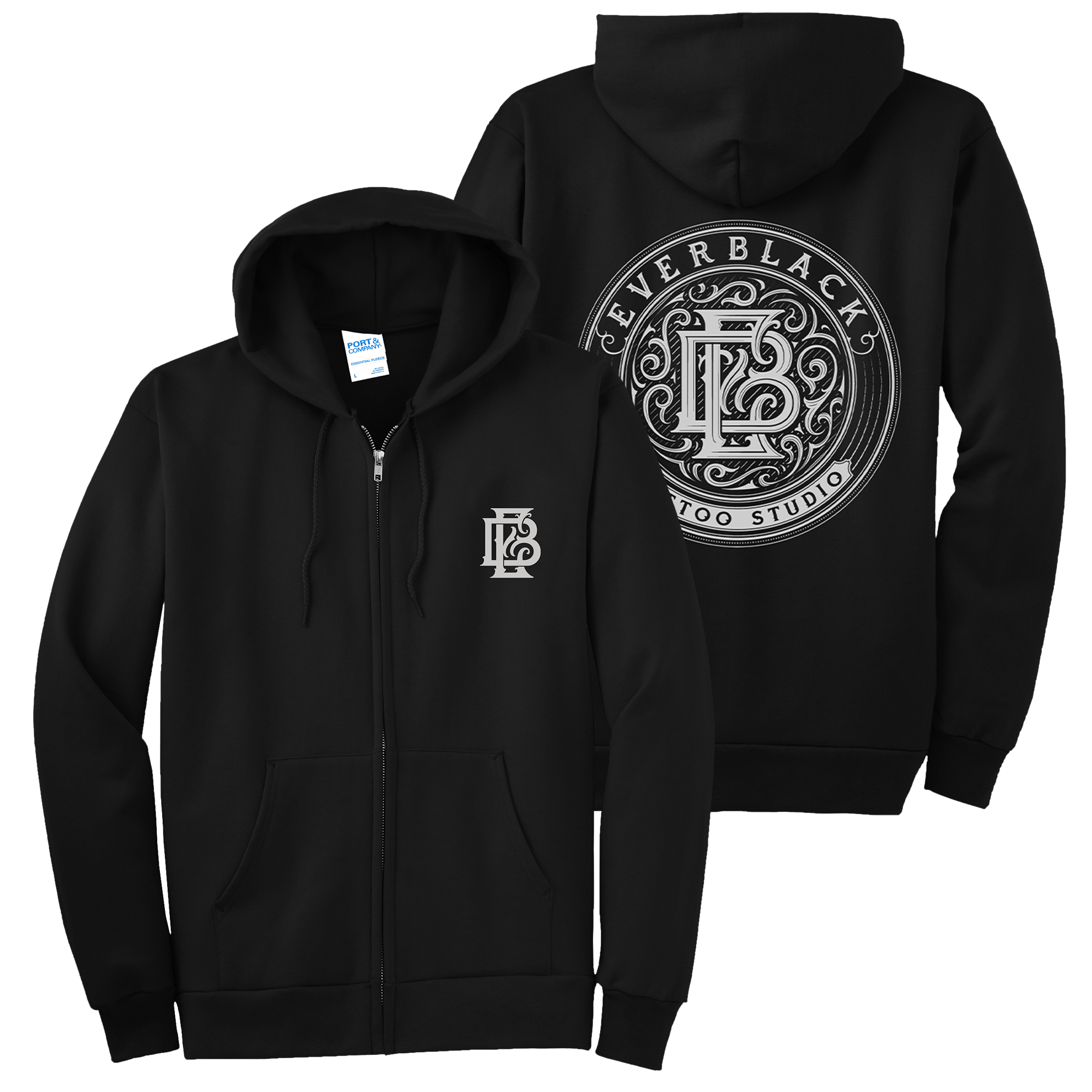 Ever Black Tattoo - Zip Up Hoodie